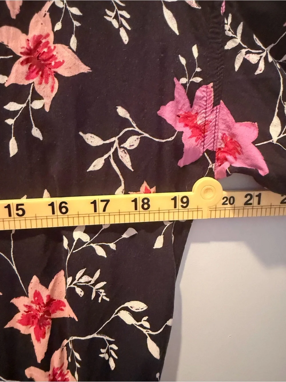 Free People Black Mini Dress with Pink Floral Print